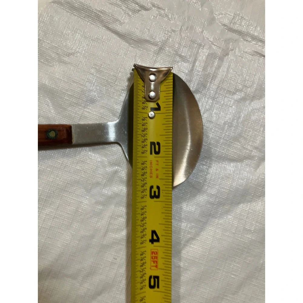 Vintage Stainless Steel Cooking Spoon Long Wooden Handle Kitchen Utensil